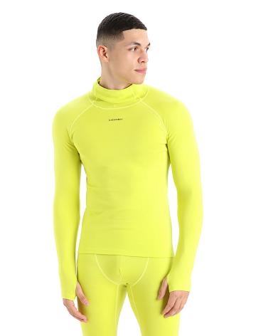 Base Layers Icebreaker MerinoFine™ Long Sleeve Roll Neck Homme Jaune | FR 1342MQZA